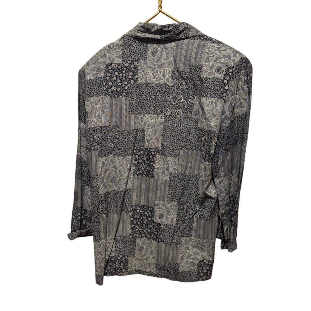 Vintage Bonjour Patchwork Blazer Women’s Medium Floral Geometric Jacket 80s 90s - Picture 2 of 9